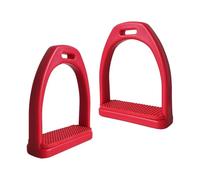 ICDKOYK 2 estribos Antideslizantes para Montar a Caballo, Almohadilla de Goma para Exteriores, L 11,8 cm x 11 cm, Rojo, Tamaño: 9.6x9cm.