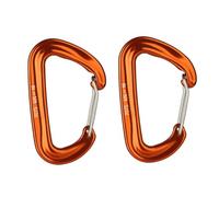 ICDKOYK 2 Unidades de Mini mosquetones de aleación Aluminio 16 kN con Anilla en D, Llavero y Gancho, Color Naranja, Naranja, 4.98 x 8 cm