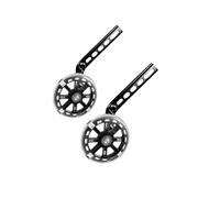 ICDKOYK Bicicleta para niños de 12 a 20 pulgadas con luces intermitentes y ruedas laterales de seguridad para entrenamiento de equilibrio, color negro