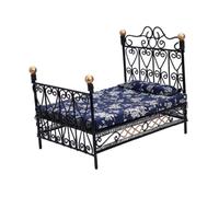 ICDKOYK Cama Doble de Estilo Europeo para casa de muñecas. Preciosa Escena en Miniatura DIY con Estudio Tela Hierro. Los Muebles para casa muñecas a Escala 1/12 Son un Regalo Ideal para Familiares