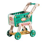 ICDKOYK Carrito de Compras para niños: una Forma de fomentar la Creatividad y enseñar Habilidades organizativas. Carrito Compras Juguete con Ruedas. , Verde , 46.5 x 26 x 51 cm