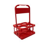 ICDKOYK Cesta portabotellas Deportiva con asa, Plegable, con Capacidad para hasta 4 Botellas, para Actividades al Aire Libre, portátil, de Mano, Organizador de Almacenamiento , Rojo , 32x19x18cm