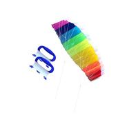 ICDKOYK Cometas de Playa portátiles para Adultos Cometa acrobática de Doble línea Actividad Ligera y fácil Volar Fácil para Realizar Trucos Impresionantes La Cometa Tira Grande Rainbow está Hecha