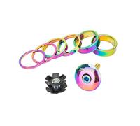 ICDKOYK Herramienta de colocación del Espaciador del Juego de dirección la Bicicleta Arandela la Horquilla Delantera Juego Arandelas Horquilla Bicicleta Rojo, Vistoso