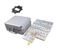 ICDKOYK Juego de clásico y Divertido con 91 fichas de dominó y un Estuche. Juego Educativo cálculo para Juegos Familiares, Fiestas y Viajes.