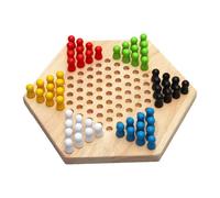 ICDKOYK Juego de Damas Chinas de para Madera con 60 Piezas. Divertido e Interactivo Juego para niños y familias. Damas Chinas con Tablero Hexagonal.