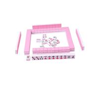 ICDKOYK Juego de Mini Mahjong Chino, 144 fichas, versión Tradicional, Ideal para Disfrutar del Tiempo Libre con Familiares y Amigos, tamaño de Viaje, Rosa, 26x18x12 mm