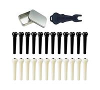 ICDKOYK Juego de piezas para clavijas de puente guitarra. Incluye extractor clavijas para guitarra acústica. Caja almacenamiento resistente. clásica. Incluye 24 puente y 1
