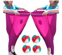 ICDKOYK Juego de reunión para Padres e Hijos al Aire Libre, Divertido para Todas Las Edades, Juegos de Tela Gigantes para Adultos y familias, Juego de césped, Rosa roja