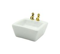 ICDKOYK Lavabo en Miniatura 1/12, Accesorio para casa de muñecas, Lavabo de simulación, Juguete Duradero para Crear una Escena baño única, Mini cerámica, Mini , Escena Vida , Cuadrado
