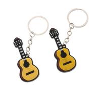 ICDKOYK Llavero musical, llavero de guitarra, con abalorio, regalo creativo, 2 piezas, de violín, colgante, decoración para amantes la música, decoración colgante para coche.