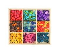 ICDKOYK Materiales de Juego con Piezas Sueltas Vibrantes Que fomentan la exploración Creativa. Herramientas de contenedor sensorial para Madera. Materiales Juego con Piezas Sueltas Ligeros y