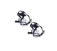 ICDKOYK Pedal de Bicicleta estática con Correas y calapiés Pedal de Plataforma 9/16'' o 1/2'' Eje Corto 12,7 mm
