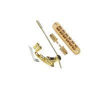 ICDKOYK Puente vibrato para guitarra eléctrica. Puente trémolo. Cordal que mejora el sonido y se adapta a guitarras eléctricas LP SG. Cordal de 6 cuerdas. Trémolo. con, Oro, 25x10cm