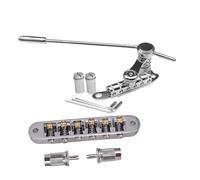ICDKOYK Puente vibrato para guitarra eléctrica. Puente trémolo. Cordal que mejora el sonido y se adapta a guitarras eléctricas LP SG. Cordal de 6 cuerdas. Trémolo. con, Plata, 25x10cm