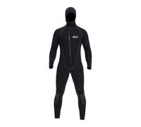 ICDKOYK Trajes de Neopreno de 7 mm para Mujer y Hombre, Trajes completos, cómodos de baño con Capucha, para esnórquel, Surf, Kayak, Buceo, triatlón, Ropa húmeda, Negro, XXL