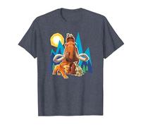 Ice Age Manfred Diego SID and Scrat Cut Mountains Camiseta, Hombre, Azul Jaspeado, S