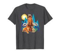 Ice Age Manfred Diego SID and Scrat Cut Mountains Camiseta, Hombre, Jaspeado Oscuro, S