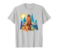 Ice Age Manfred Diego SID and Scrat Cut Mountains Camiseta, Hombre, Plata, S