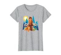 Ice Age Manfred Diego SID and Scrat Cut Mountains Camiseta, Mujer, Gris Jaspeado, S