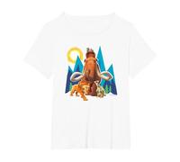 Ice Age Manfred Diego SID and Scrat Cut Mountains Camiseta, Mujer Tallas Grandes, Blanco, 1XL Grande