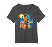 Ice Age Manfred Diego SID and Scrat Cut Mountains Camiseta, Mujer Tallas Grandes, Jaspeado Oscuro, 4XL Grande