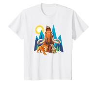 Ice Age Manfred Diego SID and Scrat Cut Mountains Camiseta, Niños, Blanco, 12 años