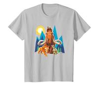 Ice Age Manfred Diego SID and Scrat Cut Mountains Camiseta, Niños, Plata, 12 años