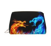 Ice and Fire Dragons - Bolsa de maquillaje de viaje con compartimentos, bolsa de aseo portátil para mujer, Gold, One Size