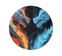 Ice and Fire Dragons Button Pins 1 Pc, 6,1 cm Redondo Botón Insignias Metal Imagen Personalizada Foto Pin Botones Kit Para Suministros Artesanales Navidad DIY Proyectos Fiesta, Talla Única