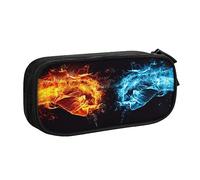 Ice and Fire - Estuche para lápices de boxeo con cremallera, caja negra de gran capacidad para escuela, oficina y viajes, Black, Talla única, Organizador de bolsas