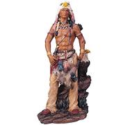 ICE ARMOR 11" H Indian Warrior with Eagle Statue Native American Decoration Figurine Office Desk/Home/Living Room/Table Decor, House Warming Gifts for New Home