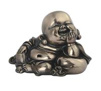 ICE ARMOR Figura de Buda Maitreya de bronce de 4 pulgadas de ancho, decoración de oficina, escritorio, hogar, sala de estar, decoración de mesa, regalo perfecto para inauguración de la casa para el