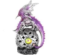 ICE ARMOR Figura de dragón morado de 8 pulgadas de alto con luz LED, decoración de oficina, escritorio, hogar, sala de estar, decoración de mesa, regalo perfecto para inauguración de la casa para el