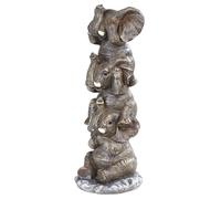 ICE ARMOR Figura de elefantes apilados de 7.75 pulgadas de alto, 3 elefantes que escuchan, ver hablar, no mal, estatua de oficina, escritorio, sala de estar/decoración de mesa, regalo perfecto para