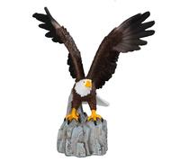 ICE ARMOR Figura decorativa de águila aterrizando en roca de 6 pulgadas de alto, decoración de escritorio, hogar, sala de estar, decoración de mesa, regalo perfecto para inauguración de la casa para