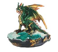 ICE ARMOR Figura decorativa de dragón verde de 3 pulgadas de alto, decoración de oficina, escritorio, hogar, sala de estar, decoración de mesa, regalo perfecto para inauguración de la casa para el