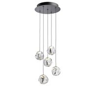 LOOM DESIGN Lámpara colgante LED Ice Ball, cromo/claro, 5 luces EC:EPREL:2106148