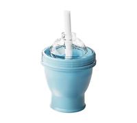 Ice Ball Maker Cup - Plegable Leakproof Bottle | Ice Cup With Straw And Lid | For Whiskey Coffee Juice Cocktail Drinks Home Gym Travel Silicona 250 ml Blue Yellow Pink 12,5 x 15,9 cm 150 g