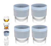 Ice Ball Maker Mold(2.4in),Reusable Silicone Large DIY Round Ice Cube Mold,Stackable Easy-Release Sphere Ices Molds with Lids,Men Gifts for Whiskey,Cocktails