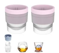 Ice Ball Maker Mold(2.4in),Reusable Silicone Large DIY Round Ice Cube Mold,Stackable Easy-Release Sphere Ices Molds with Lids,Men Gifts for Whiskey,Cocktails