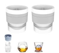 Ice Ball Maker Mold(2.4in),Reusable Silicone Large DIY Round Ice Cube Mold,Stackable Easy-Release Sphere Ices Molds with Lids,Men Gifts for Whiskey,Cocktails