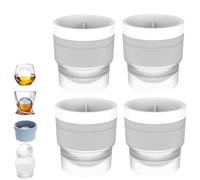 Ice Ball Maker Mold(2.4in),Reusable Silicone Large DIY Round Ice Cube Mold,Stackable Easy-Release Sphere Ices Molds with Lids,Men Gifts for Whiskey,Cocktails