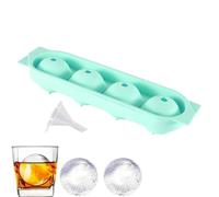 Ice Ball Maker, Silicone Ice Tray, 4 Cavity Mold, Easy Release Sphere Tray for Home Bar Party Apartment Office Cocktail Picnic Summer Drinks Wine Juice Use Bartenders Entertainers Guests System