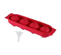 Ice Ball Maker, Silicone Ice Tray, 4 Cavity Mold, Easy Release Sphere Tray for Home Bar Party Apartment Office Cocktail Picnic Summer Drinks Wine Juice Use Bartenders Entertainers Guests System