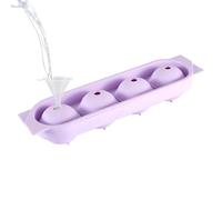 Ice Ball Maker, Silicone Ice Tray, 4 Cavity Mold, Easy Release Sphere Tray for Home Bar Party Apartment Office Cocktail Picnic Summer Drinks Wine Juice Use Bartenders Entertainers Guests System