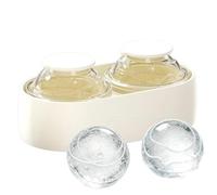 Ice Ball Maker, Silicone Sphere Tray, Whiskey Ice Mold, Large Round Cube Maker, Flexible Easy Release Sturdyy Design for Home Bar Kitchen Camping Picnic Party Drink Cooling Use