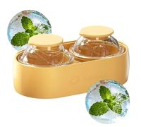 Ice Ball Maker, Silicone Sphere Tray, Whiskey Ice Mold, Large Round Cube Maker, Flexible Easy Release Sturdyy Design for Home Bar Kitchen Camping Picnic Party Drink Cooling Use