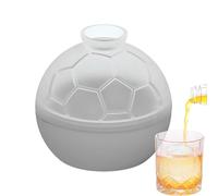Ice Ball Mold - Food Grade Silicone Football Shape Maker, Features Rigid Interlocking Seams To Prevent Freezing Leaks, Creates Slow Melting 3D Novelty Spheres Perfectly, Utilizes Ultra Dense Platinum