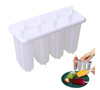 Ice Bar Mold, 4 Cavity Reusable Ice Pop Maker for Chocolate Candy Fruit Yogurt Gelatin Dessert DIY Freezer Mold Tool for Home Kitchen Baking Camping Food Preparation Use ABS